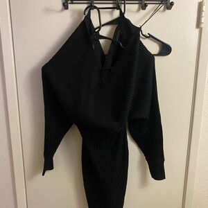 Love Tree Black One Shoulder Bodycon Dress